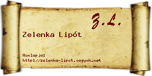 Zelenka Lipót névjegykártya